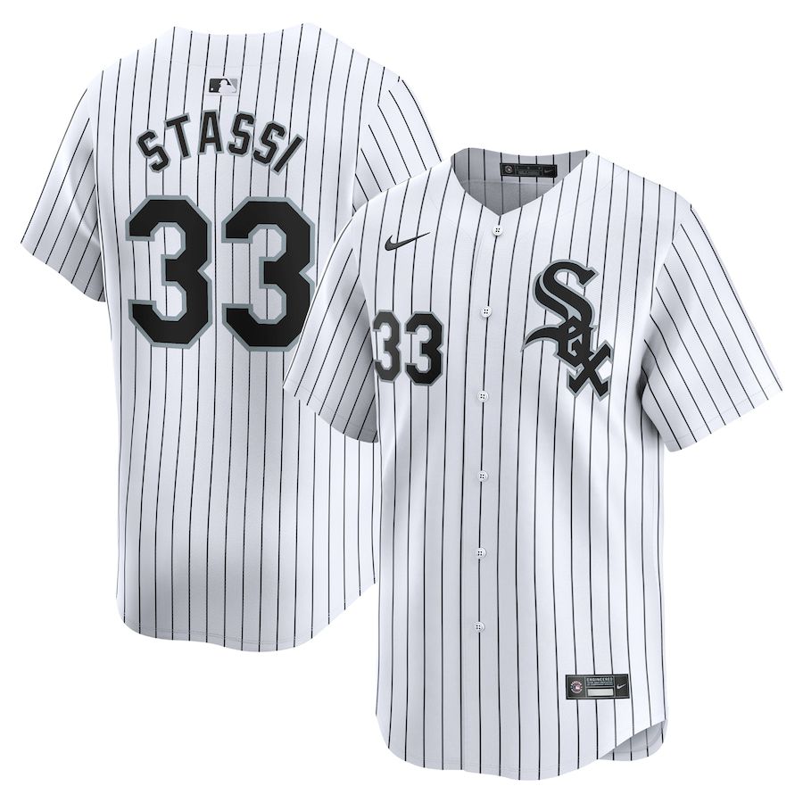Men Chicago White Sox #33 Max Stassi Nike White Home Limited Player MLB Jersey->->MLB Jersey